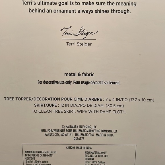 Hallmark Miniature Tree Topper and Skirt - Picture 6 of 6